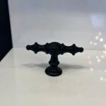 Ada Metal Düğme Kulp Mat Siyah Renk Tek Delikli