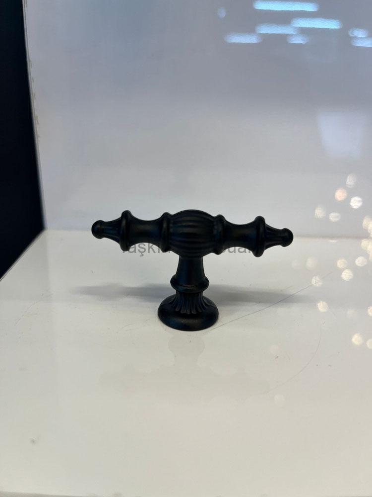 ADAKULP(19) Ada Metal Düğme Kulp Mat Siyah Renk Tek Delikli - Görsel 1