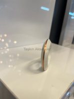 Alyans Metal Düğme Kulp Beyaz+Bakır Renk Tek Delikli - Görsel 4