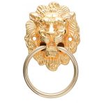 Aslan Kafası Sarkaç Metal Kulp Sandalye Altın Renk Gold Süs