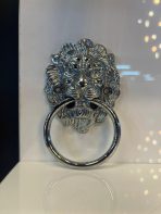 Aslan Kafası Sarkaç Metal Kulp Sandalye Krom Renk Gümüş Süs - Görsel 2