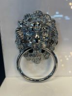 Aslan Kafası Sarkaç Metal Kulp Sandalye Krom Renk Gümüş Süs - Görsel 3