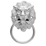 Aslan Kafası Sarkaç Metal Kulp Sandalye Krom Renk Gümüş Süs