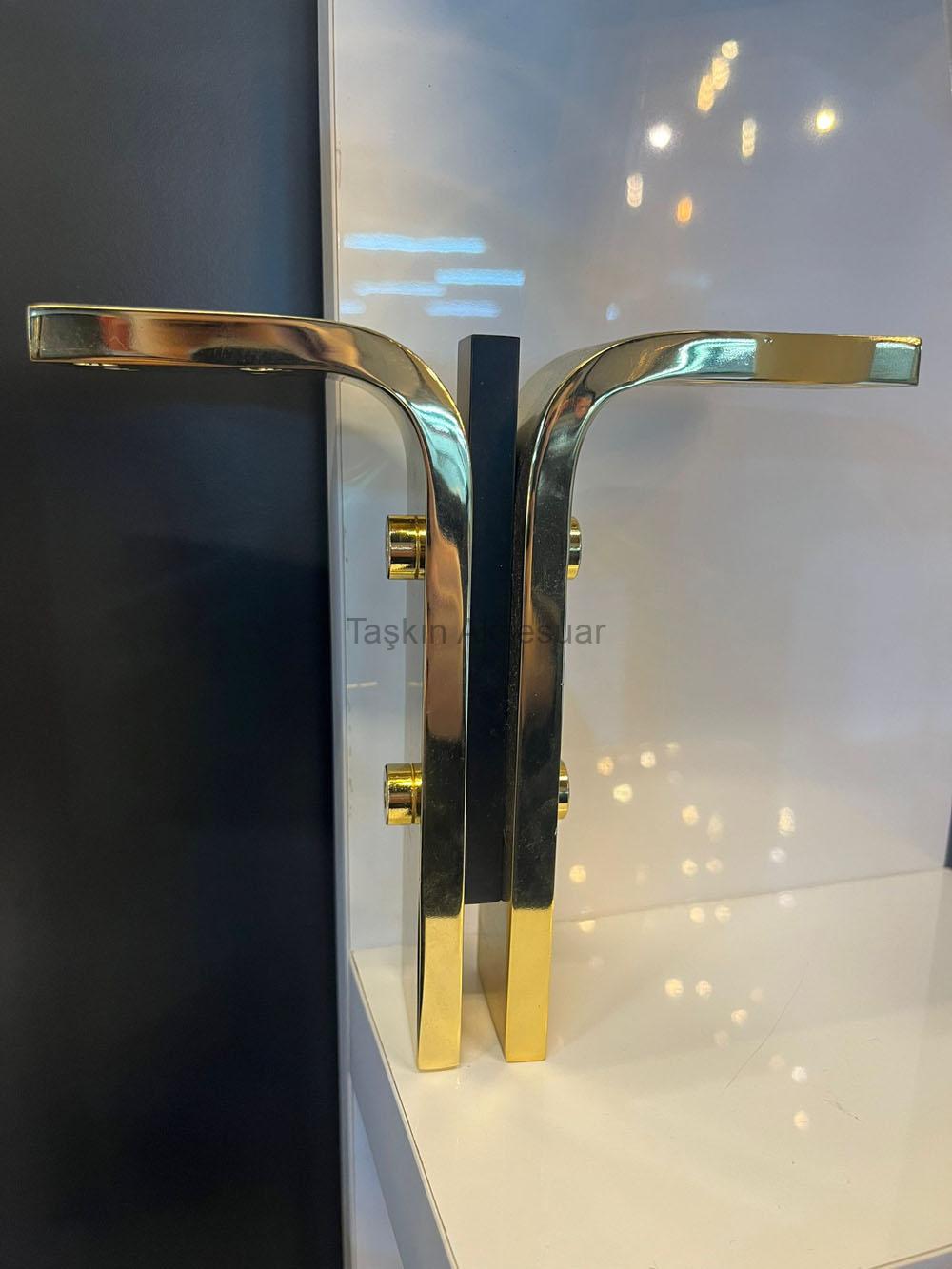 MANYASSİYAH(10) Manyas Metal Ayak 16-20cm Altın+Siyah Renk Gold - Görsel 1