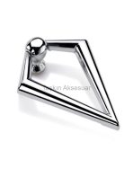V Sarkaç Misket Üçgen Düğme Metal Kulp Krom Renk Gümüş Tek Delikli