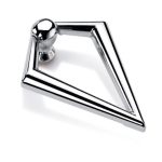 V Sarkaç Misket Üçgen Düğme Metal Kulp Krom Renk Gümüş Tek Delikli