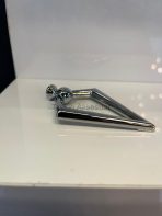 V Sarkaç Misket Üçgen Düğme Metal Kulp Krom Renk Gümüş Tek Delikli - Görsel 6