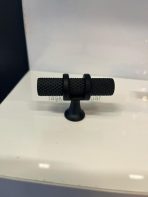 Yüzük Desenli Düğme Metal Kulp Mat Siyah Renk Tek Delikli - Görsel 3