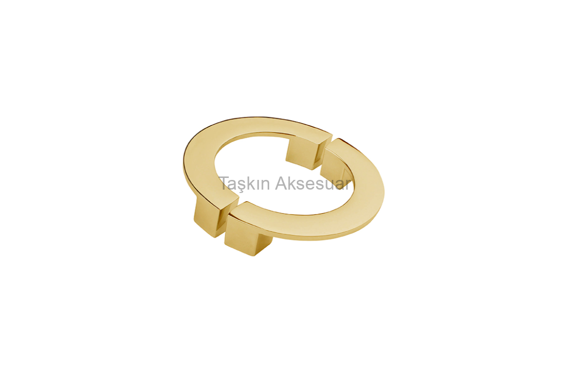 YarımAyAltın Yarım Ay Metal Kulp 96mm Altın Renk Gold - Görsel 1