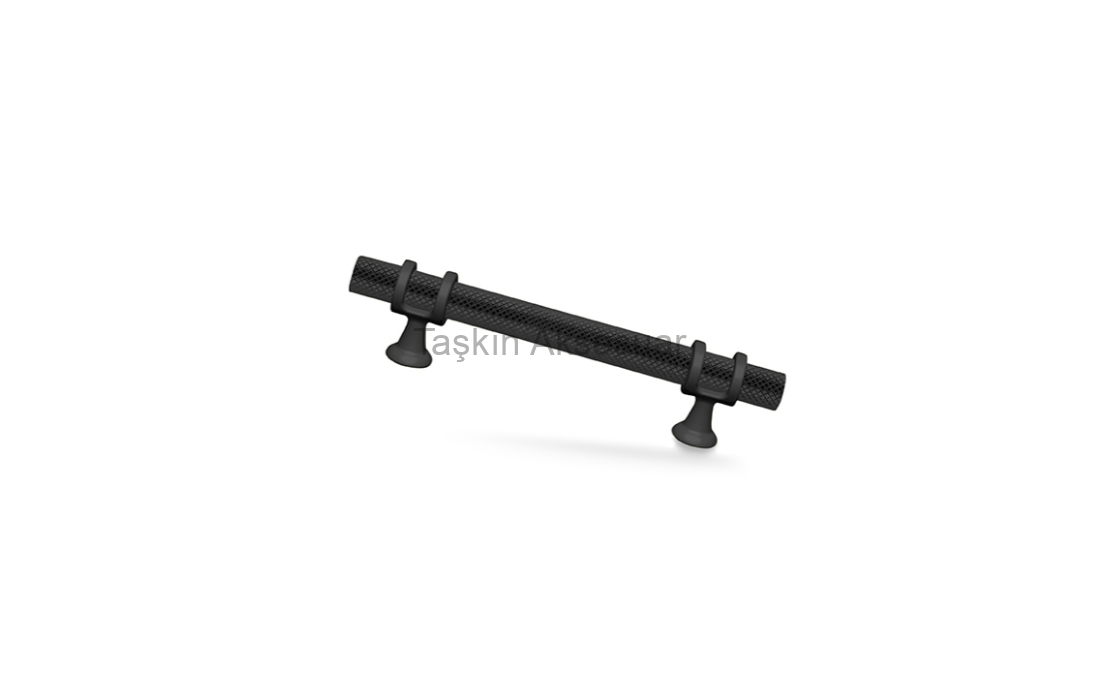 YüzükSiyah Yüzük Desenli Metal Kulp 96-128mm Mat Siyah Renk - Görsel 1