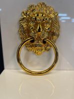 Aslan Kafası Sarkaç Metal Kulp Sandalye Altın Renk Gold Süs - Görsel 2