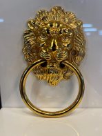 Aslan Kafası Sarkaç Metal Kulp Sandalye Altın Renk Gold Süs - Görsel 3