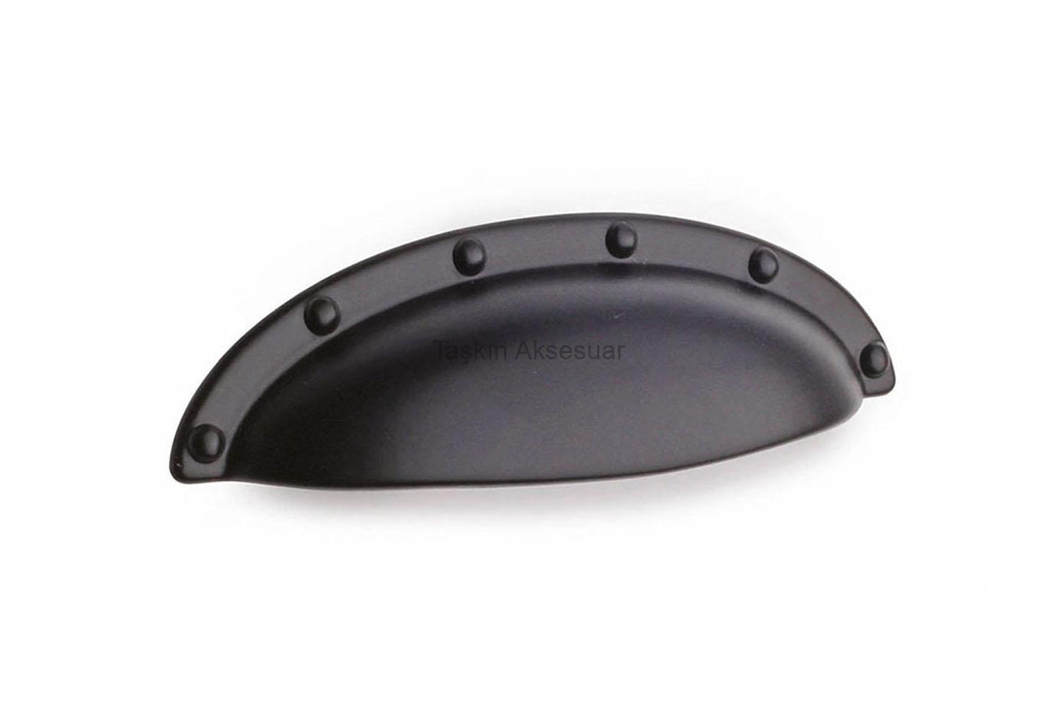 çanak Çanak Metal Kulp 64mm Mat Siyah Renk - Görsel 1