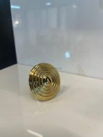 Çizgili Mantar Metal Düğme Kulp Çap 35mm Tek Delikli Altın Renk Gold - Görsel 4