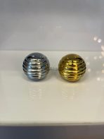 Petek Küre Metal Düğme Kulp Tek Delikli Krom Altın Renk Gold Gümüş Çizgili