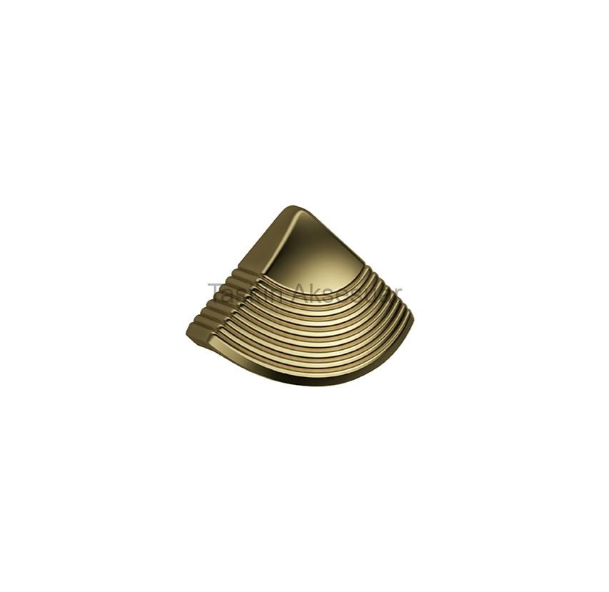 SHELL-CIZGILI-DUGME-PARLAK-AKTIN Shell Metal Kulp Çizgili 64mm Altın Renk Gold - Görsel 1
