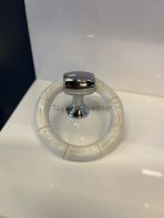 Siva Bambu Metal Düğme Kulp Halka Sarkaç Krom Beyaz Renk Gümüş Tek Delikli - Görsel 5