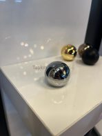 Küre Metal Düğme Kulp Çap 3cm Tek Delikli Krom Renk Gümüş Top Misket Yuvarlak - Görsel 2