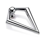 V Misket Sarkaç Metal Düğme Kulp Tek Delikli Üçgen Krom Renk Gümüş