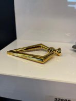 V Misket Sarkaç Metal Düğme Kulp Tek Delikli Üçgen Altın Renk Gold - Görsel 4