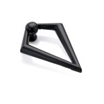 V Misket Sarkaç Metal Düğme Kulp Tek Delikli Üçgen Mat Siyah Renk