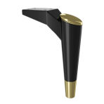 Toryum Sert Plastik Ayak 15-18-23cm Siyah Altın Renk Gold