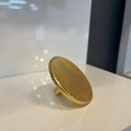 Çizgili Yuvarlak Metal Düğme Mobilya Kulpu Mat Altın Renk Gold Daire Tek Delikli - Görsel 3