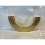 Çizgili Yarım Ay Metal Mobilya Kulpu 96mm Mat Altın Renk Gold - Görsel 2