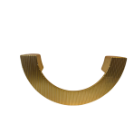 Çizgili Yarım Ay Metal Mobilya Kulpu 96mm Mat Altın Renk Gold